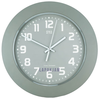 Jam Dinding Analog Polos Minimalis Stylo Abu JDST3252ABU