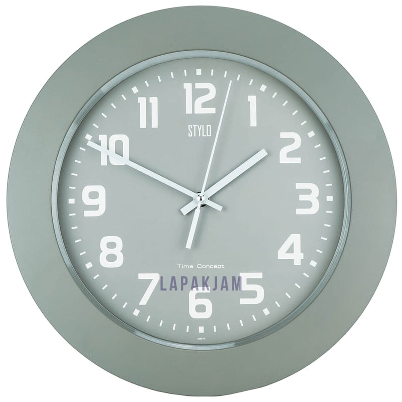 Jam Dinding Analog Polos Minimalis Stylo Abu JDST3252ABU