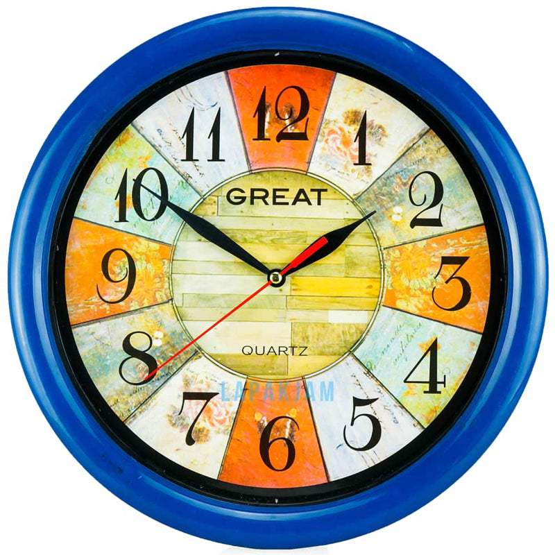 Jam Dinding Analog Bunga Great Biru Muda JDGREA777G-1BIRMUD