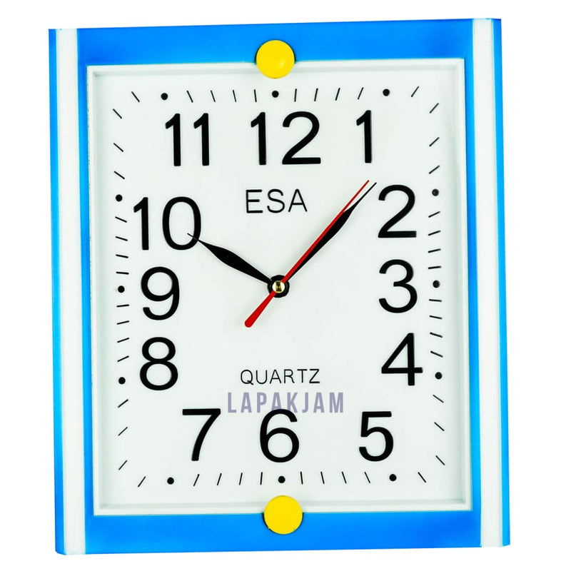 Jam Dinding Analog Polos Minimalis Esa Biru JDESA277BIR