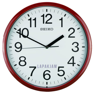 Jam Dinding Analog Polos Minimalis Seiko Merah JDSEIKQXA756RMER