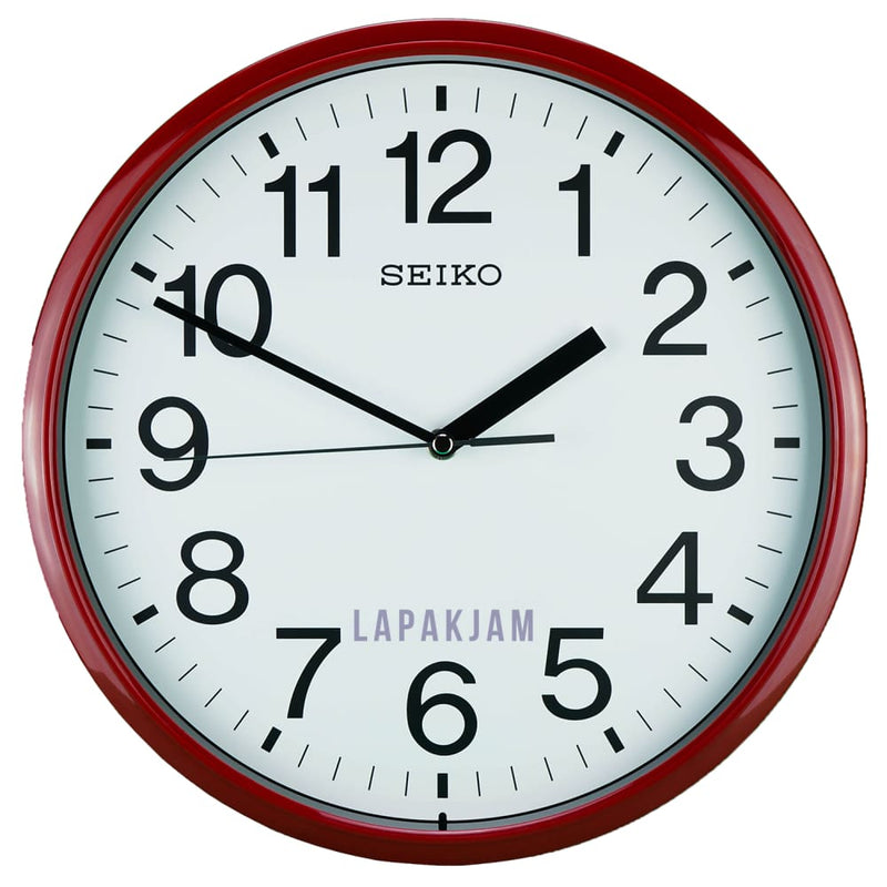 Jam Dinding Analog Polos Minimalis Seiko Merah JDSEIKQXA756RMER
