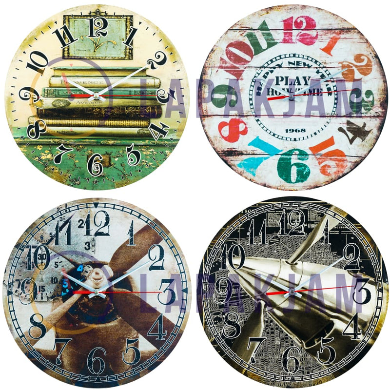 Jam Dinding Analog Karakter Anak Vintage Provence JD70VIN-78PO