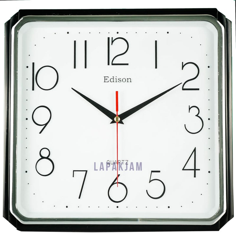 Jam Dinding Analog Polos Minimalis Edison Hitam JD75EDIW2THT