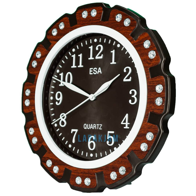 Jam Dinding Analog Permata/Feminim/Norak Esa Coklat JDESA774URKATU
