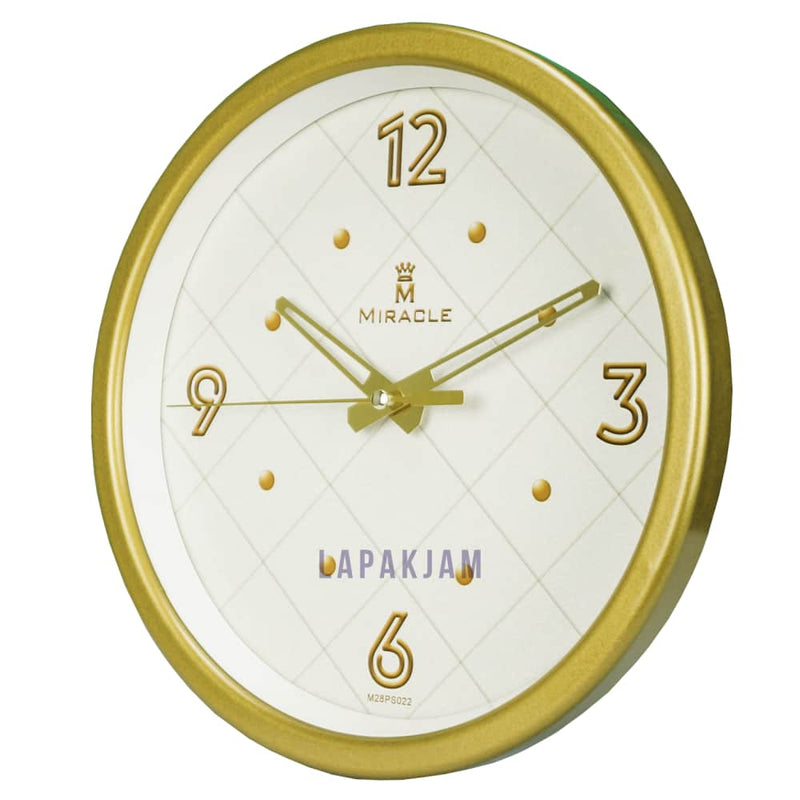 Jam Dinding Analog Polos Minimalis Miracle Gold JDMIRAM28PS022GOL