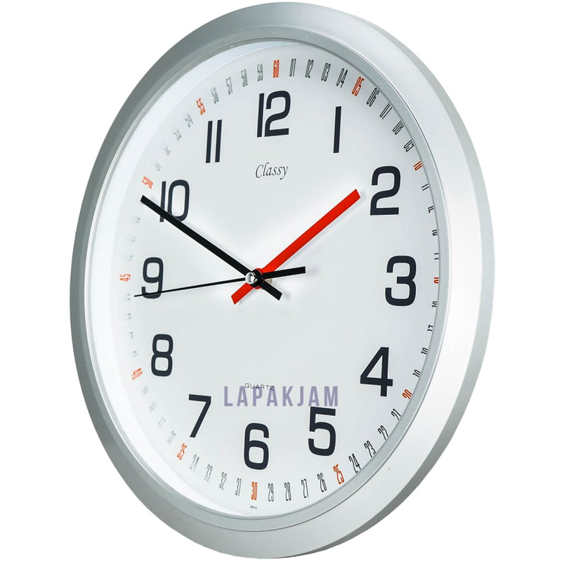 Jam Dinding Analog Polos Minimalis Classy Silver JDCL3299-4SIL
