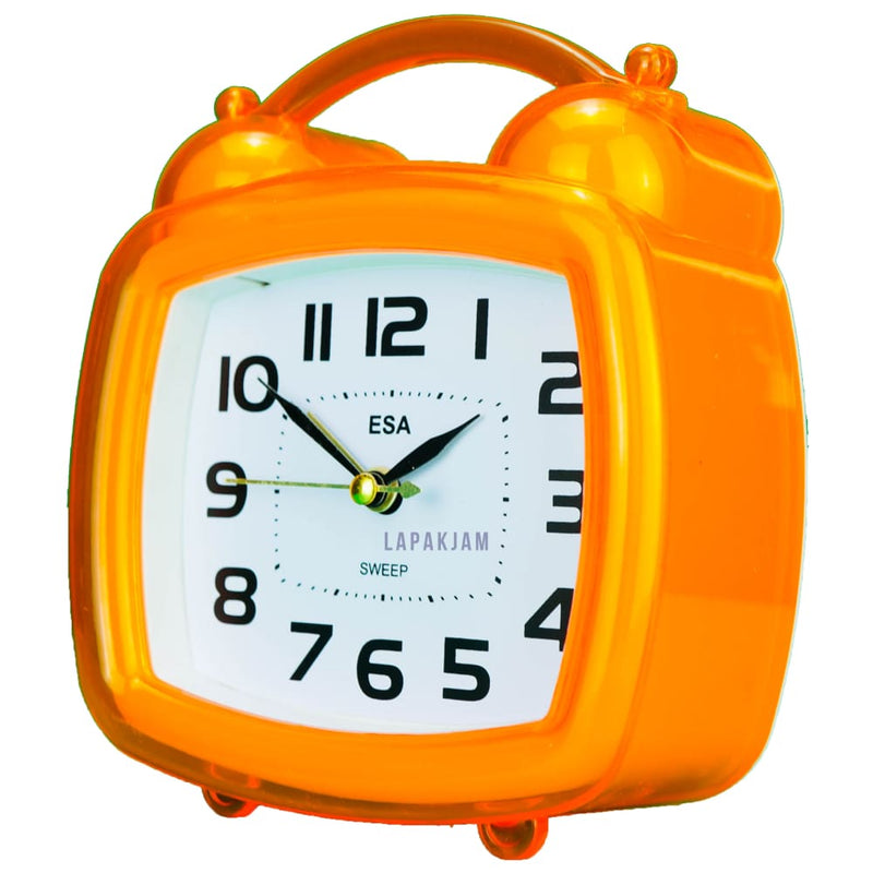 Jam Weker Analog Polos Minimalis Esa Orange WEESAH20ORA