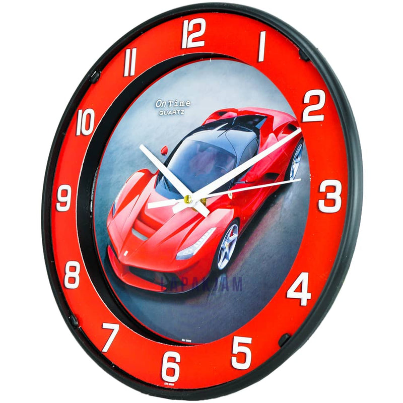 Jam Dinding Analog Karakter Anak Ontime Ferrari JDON23MM9