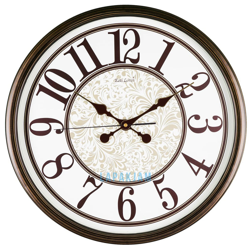 Jam Dinding Analog Polos Minimalis Estiloren Coklat JD40T272P1MBRO