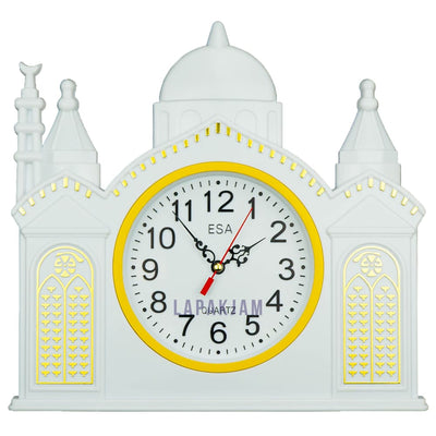 Jam Dinding Analog Kaligrafi Esa Putih Kuning JD018ESA348KUN