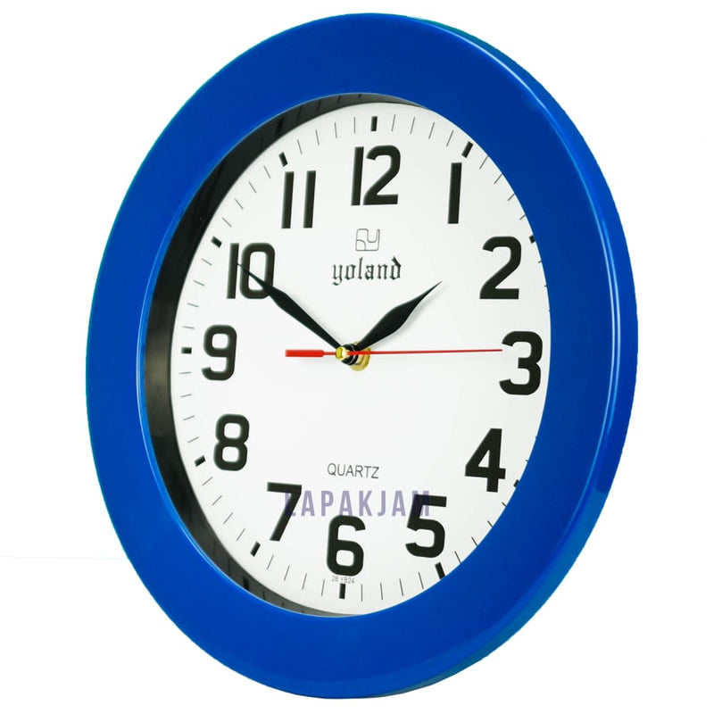 Jam Dinding Analog Polos Minimalis Alari Biru JDALAR2830PBIR