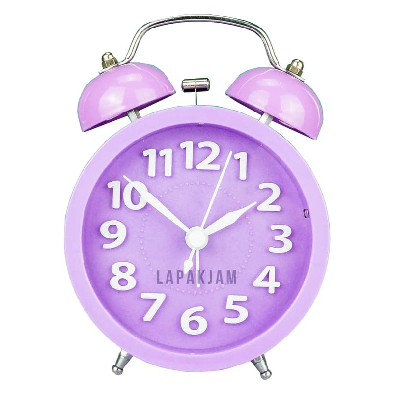 Jam Weker Analog Polos Minimalis Kikai ungu WEKIKAKK610DUNG
