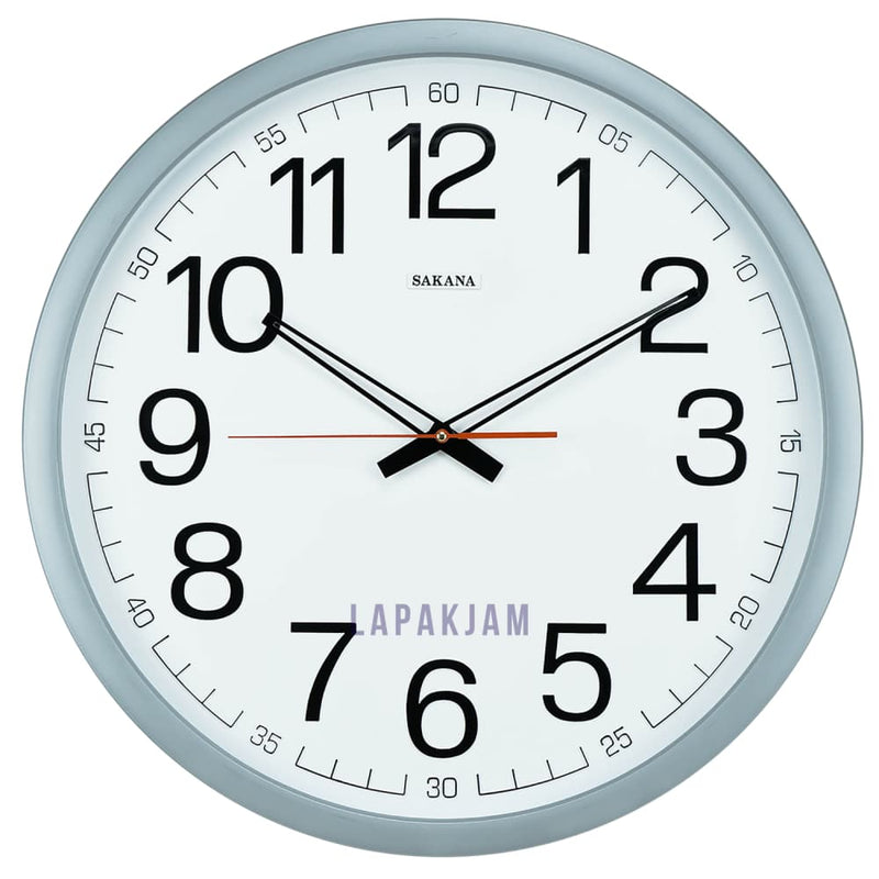 Jam Dinding Analog Polos Minimalis Sakana Silver JDSA415NSIL