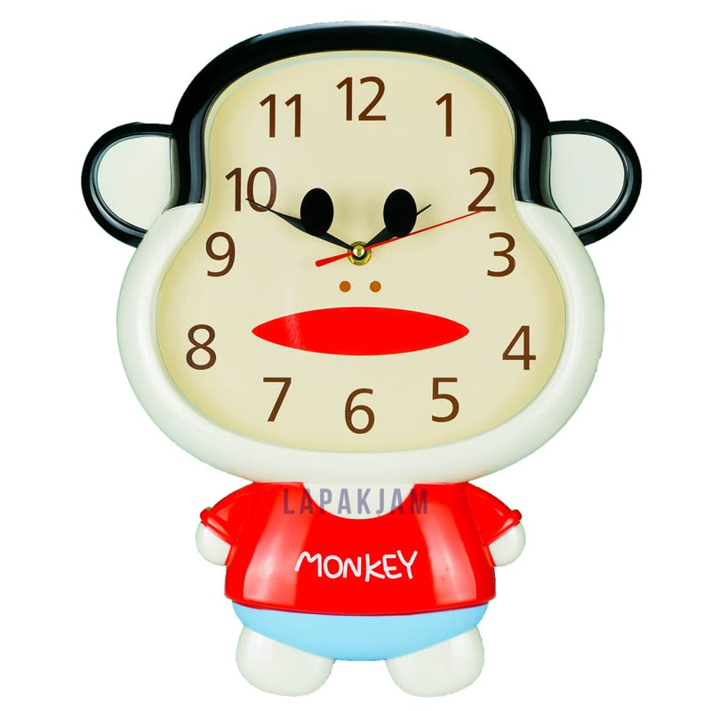 Jam Dinding Analog Karakter Anak No Brand Monkey JD25G15KAMO