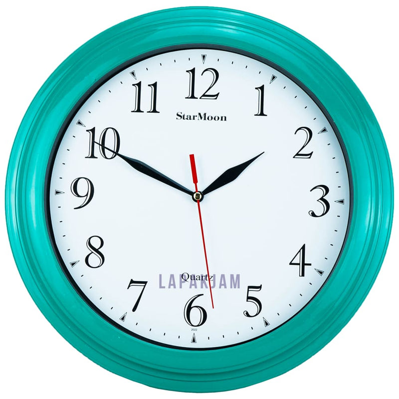 Jam Dinding Analog Polos Minimalis Starmoon Hijau JDST2022HIJ
