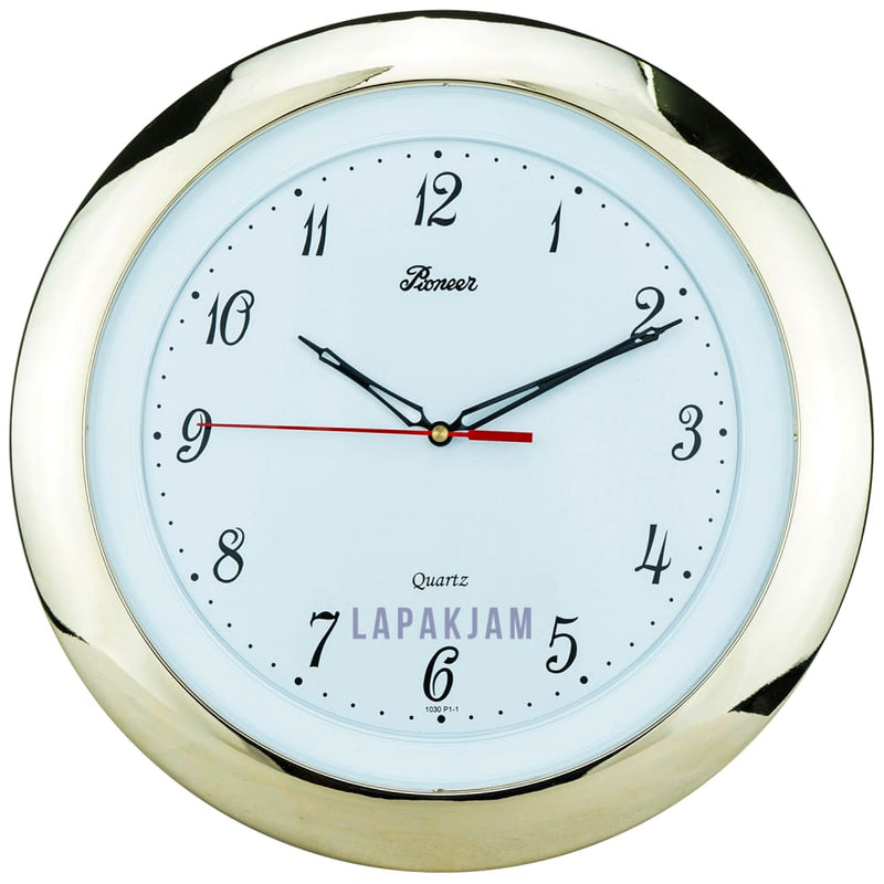 Jam Dinding Analog Polos Minimalis Pioneer Gold JDONCR1P11GL