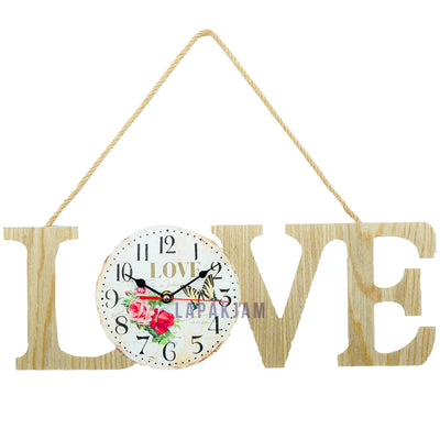 Jam Dinding Analog Karakter Anak Vintage Love Coklat JDNTAH-LOBU