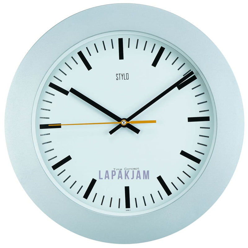 Jam Dinding Analog Polos Minimalis Stylo Silver JDST3252-3SIL