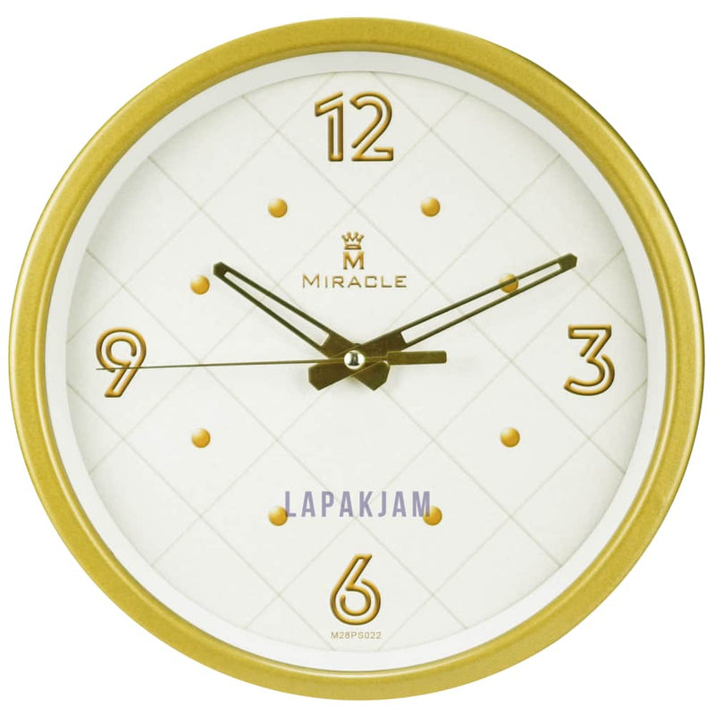 Jam Dinding Analog Polos Minimalis Miracle Gold JDMIRAM28PS022GOL