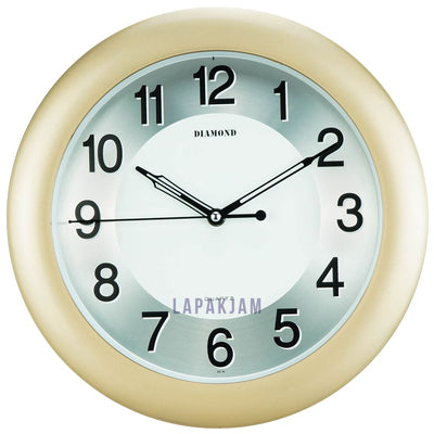 Jam Dinding Analog Polos Minimalis Diamond Gold JDDI237-16GOL
