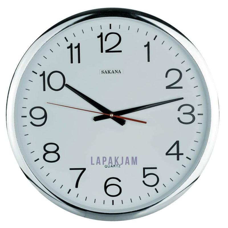 Jam Dinding Analog Polos Minimalis Sakana Putih JDSAKA076PUT