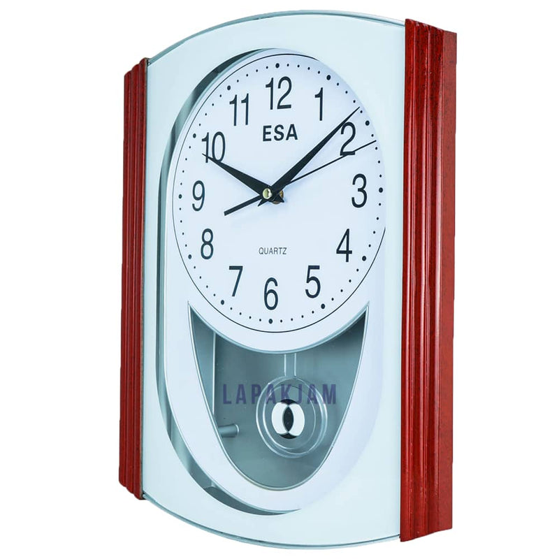 Jam Dinding Bell & Bandul Polos Minimalis Esa Merah JDESX1389AMER