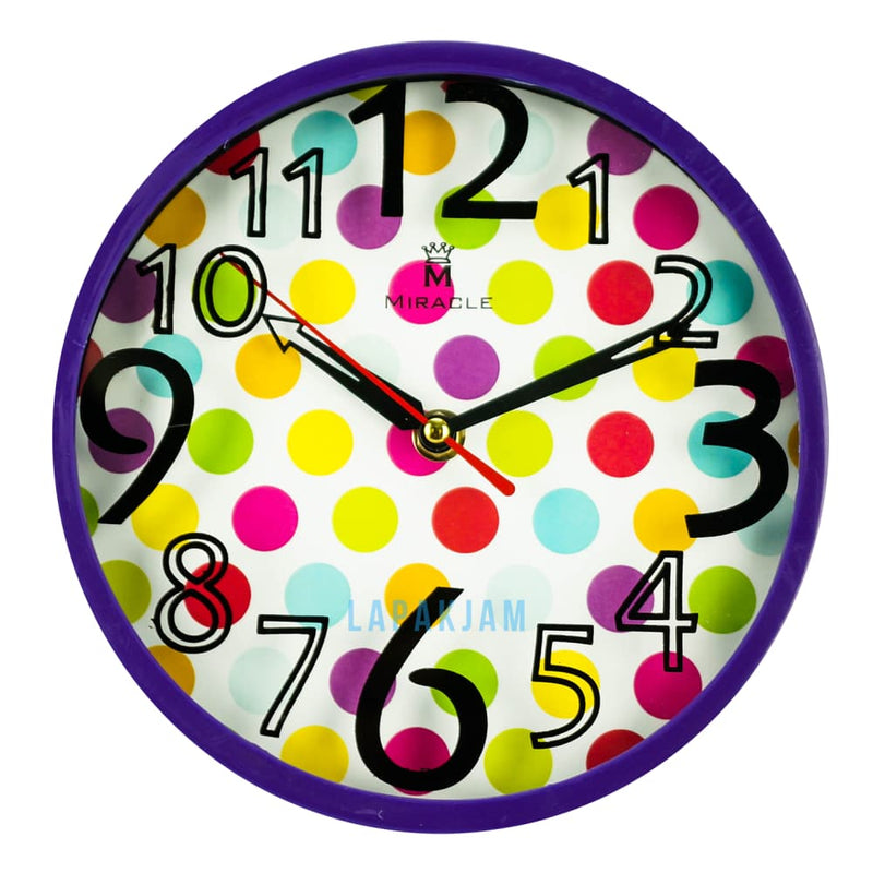 Jam Dinding Analog Polos Minimalis Miracle Ungu JDMIRAM26BP01UNG