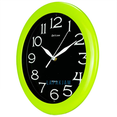 Jam Dinding Analog Polos Minimalis Ontime Hijau JDON76-14HIJ