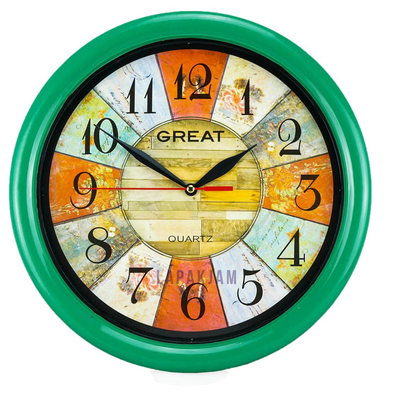 Jam Dinding Analog Bunga Great Hijau Muda JDGREA777G-1HIJMUD