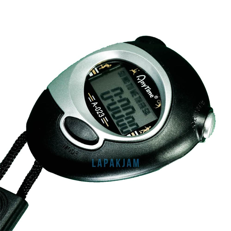 Stopwatch Anytime A-023 Hitam Silver