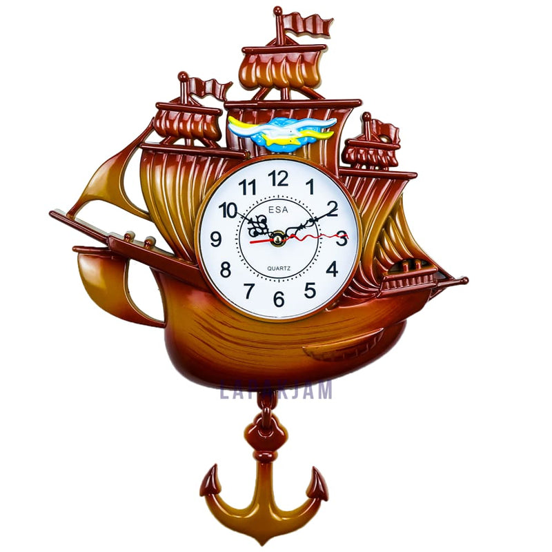 Jam Dinding Analog Polos Minimalis Esa Coklat JDES-13BRO