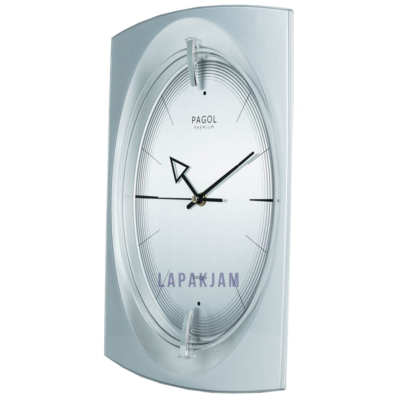 Jam Dinding Analog Polos Minimalis Pagol Silver JDPAPGWS390SIL