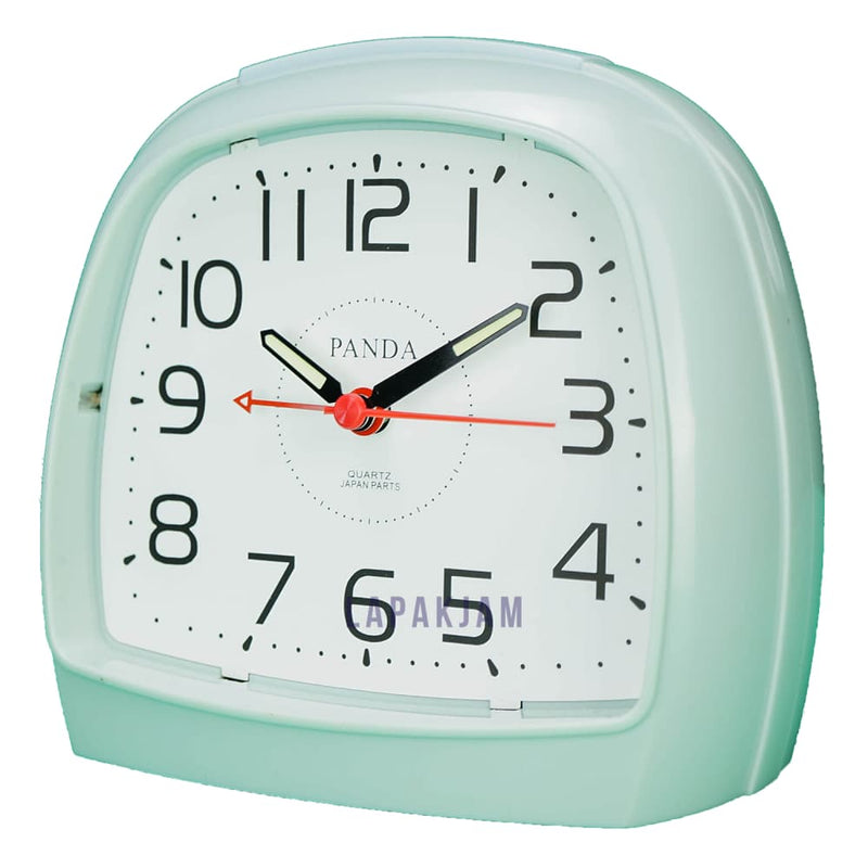 Jam Weker Analog Polos Minimalis Panda Hijau WEPANDE-0503HIJ
