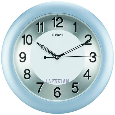 Jam Dinding Analog Polos Minimalis Diamond Biru JDDI237-16BIR