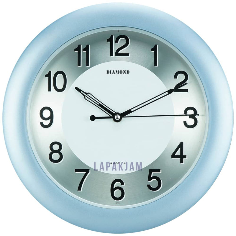 Jam Dinding Analog Polos Minimalis Diamond Biru JDDI237-16BIR