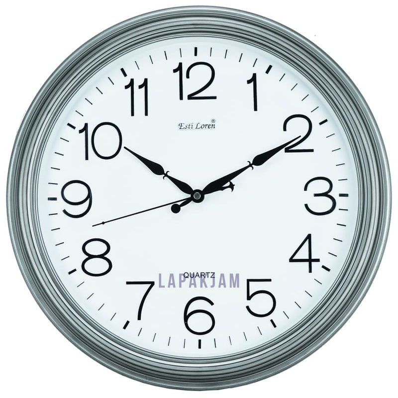 Jam Dinding Analog Polos Minimalis Estiloren Silver JD45T221DMSIL