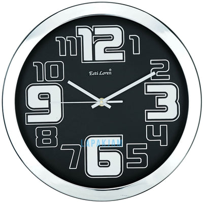 Jam Dinding Analog Polos Minimalis Estiloren Hitam JDTIHSS8DBL