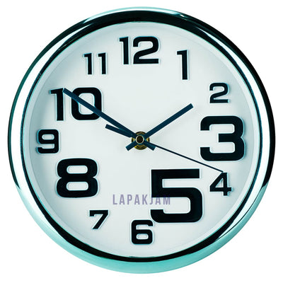 Jam Dinding Analog Polos Minimalis Kikai Biru JDKIKAKK3210BIR