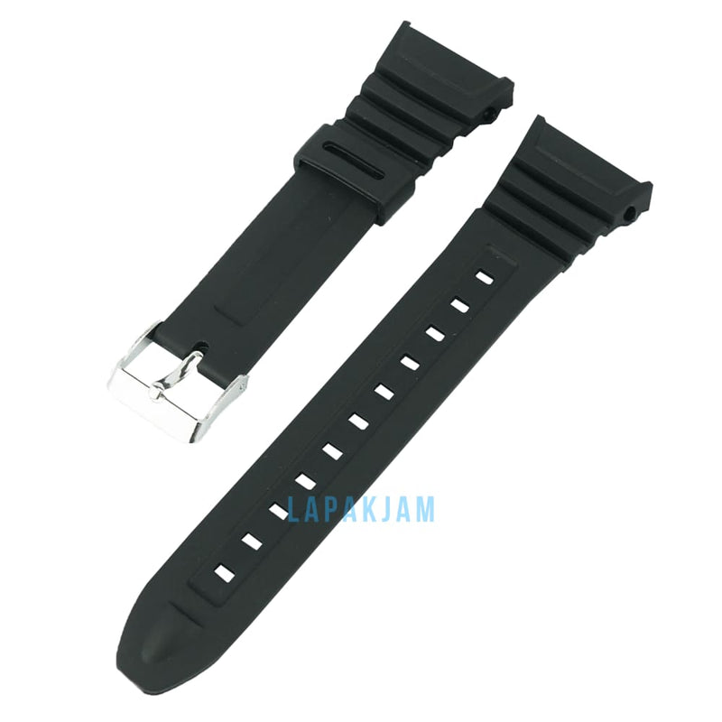 Tali Jam Tangan Karet Polos Fashion Tidak ada Merk Hitam TA0015KRT55HIT