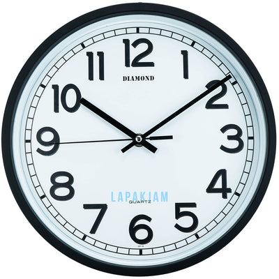 Jam Dinding Analog Polos Minimalis Diamond Hitam JDDIM212-18HIT