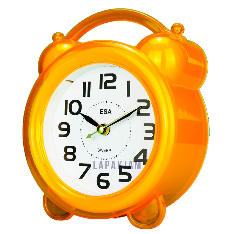 Jam Weker Analog Polos Minimalis Esa Orange WEESAH17ORA