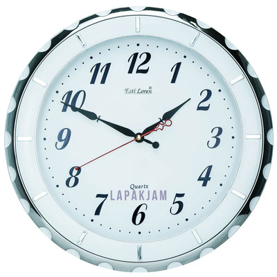 Jam Dinding Analog Polos Minimalis Pioneer Silver JD48S237D-RWSI