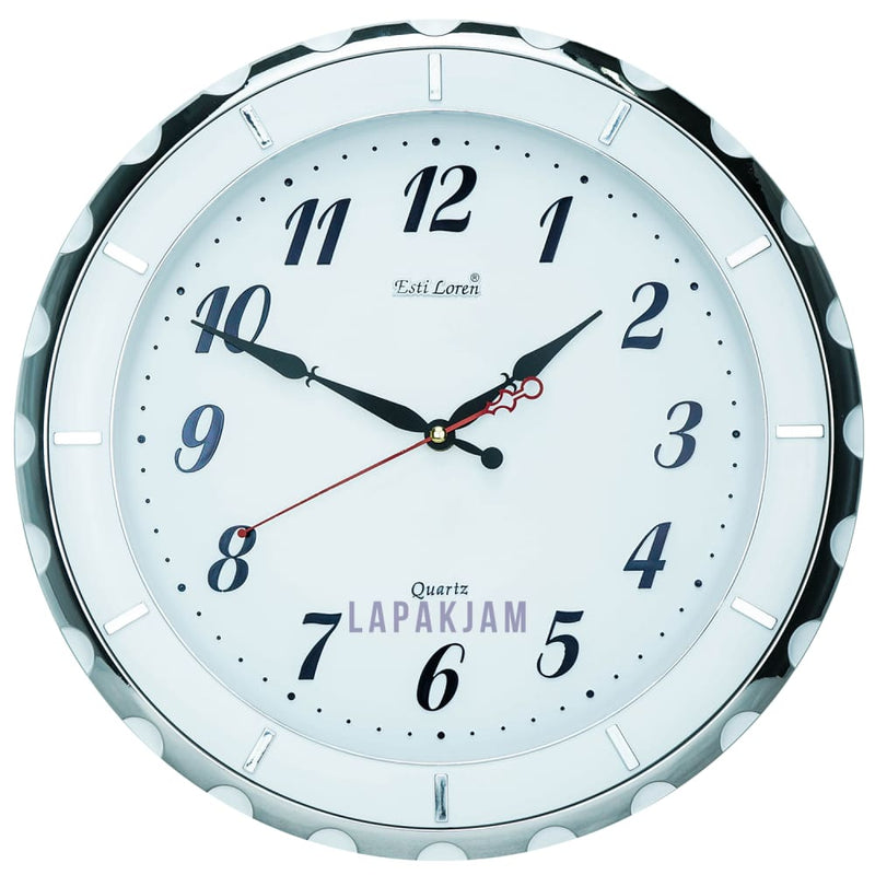 Jam Dinding Analog Polos Minimalis Pioneer Silver JD48S237D-RWSI