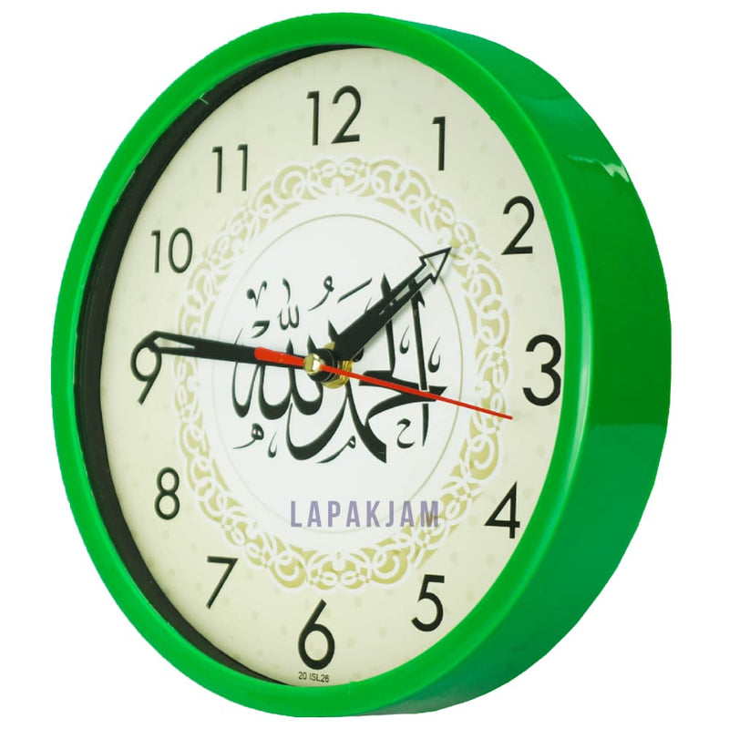 Jam Dinding Analog Kaligrafi Alari Hijau JDALARL26ISL26KHIJ