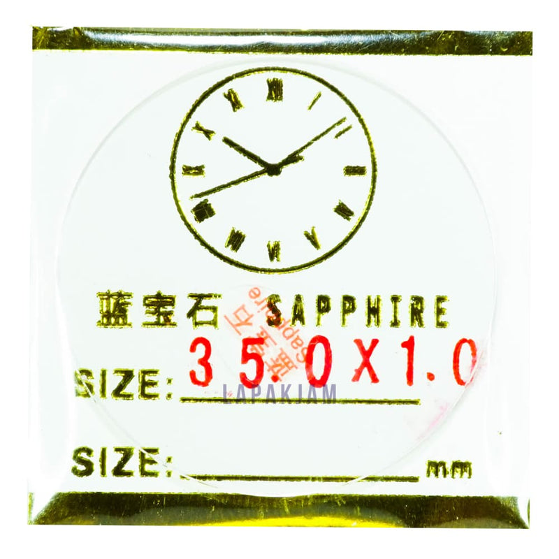 Kaca Jam Kaca Bahan Sapphire 3.5 cm