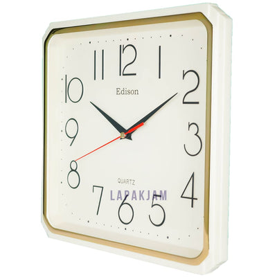 Jam Dinding Analog Polos Minimalis Edison Putih Gold JDEDED27TIVO