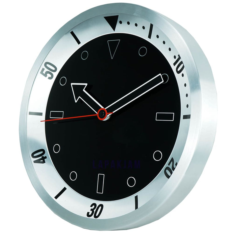 Jam Dinding Analog Polos Minimalis Stainless Hitam JDST9223HHIT