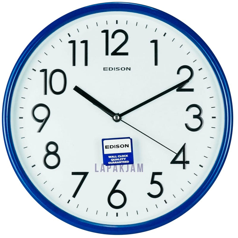 Jam Dinding Analog Polos Minimalis Edison Biru JDEDISEDW315-T5BIRPUT