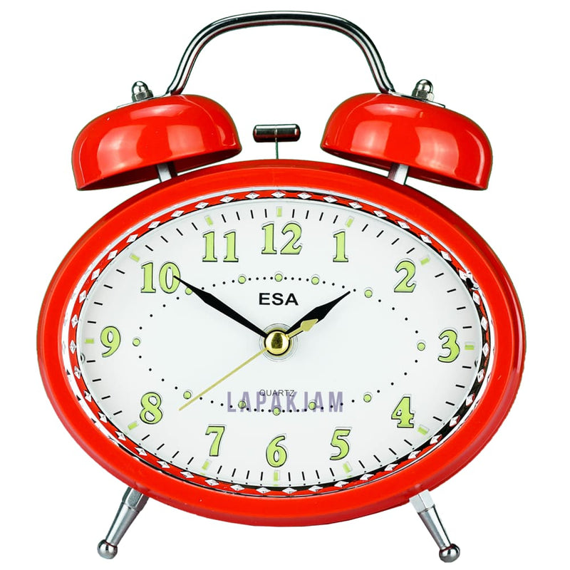 Jam Weker Analog Polos Minimalis Esa Merah WE0070ESA623ME